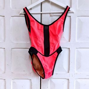 incredible VINTAGE 90s high leg neon swimsuit S